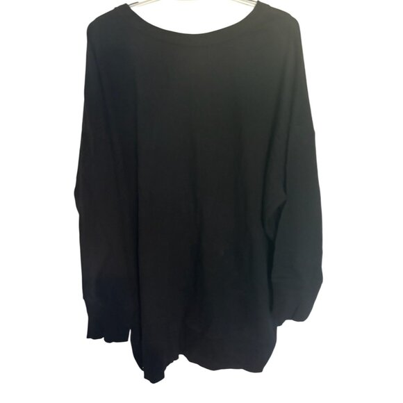 Terra & Sky NWT Plus Size 3X Black Sweatshirt Long Sleeve Pullover Top - Picture 2 of 8
